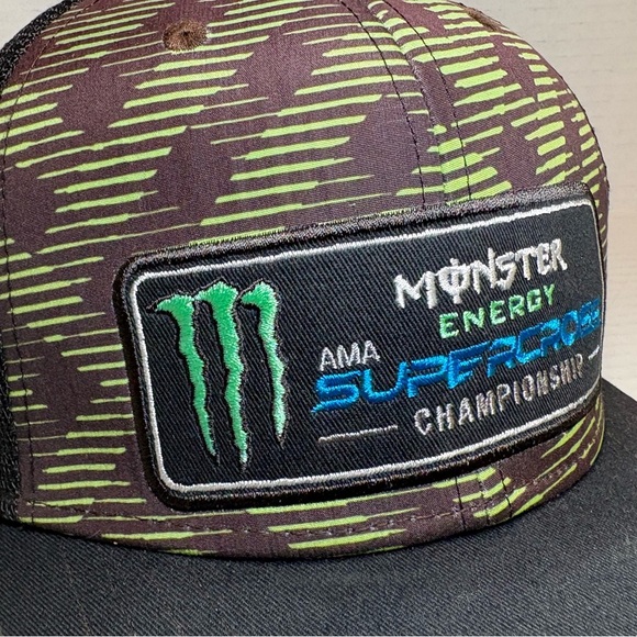 Monster Energy AMA Supercross Championship Hat Cap Snap Back Black Adult OSFA - Picture 3 of 6